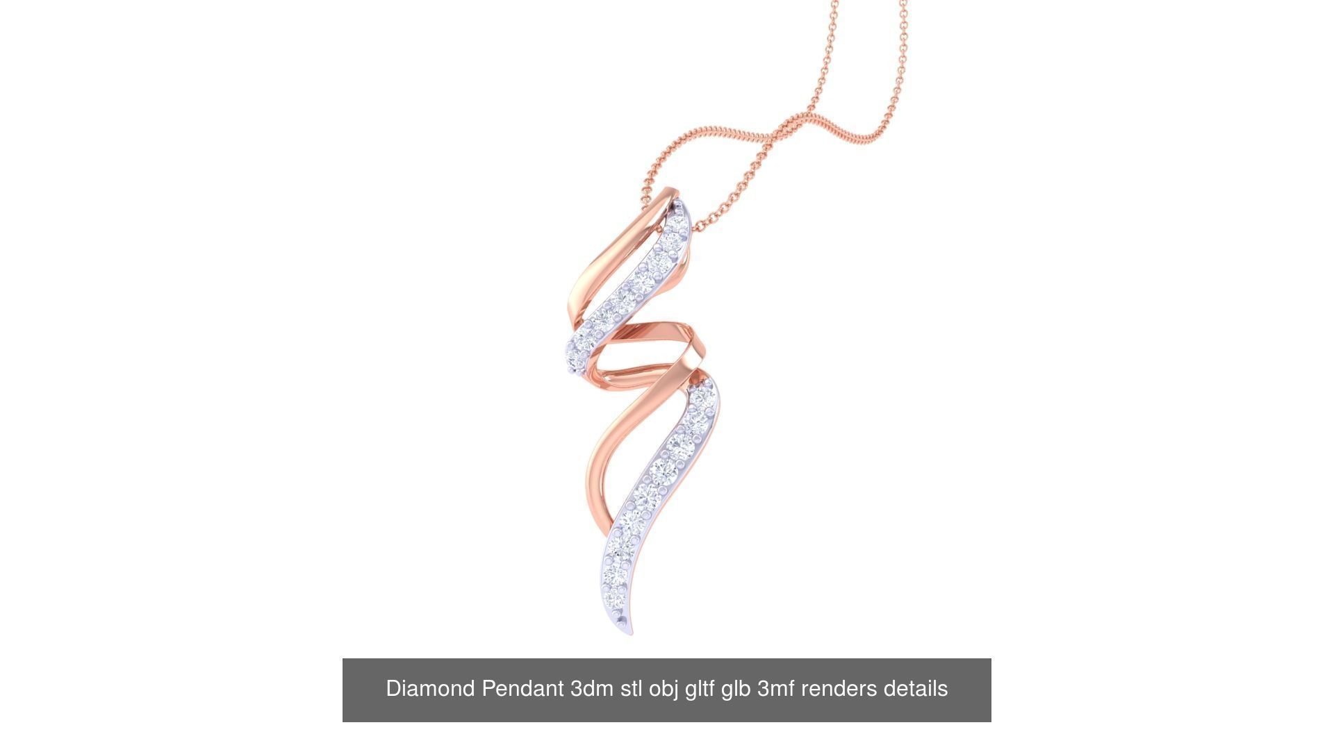 130 Diamond Pendant 3dm stl obj gltf glb 3mf 3D Model Collection_74