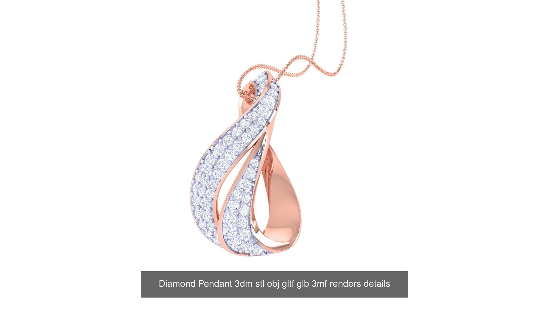 130 Diamond Pendant 3dm stl obj gltf glb 3mf 3D Model Collection_60