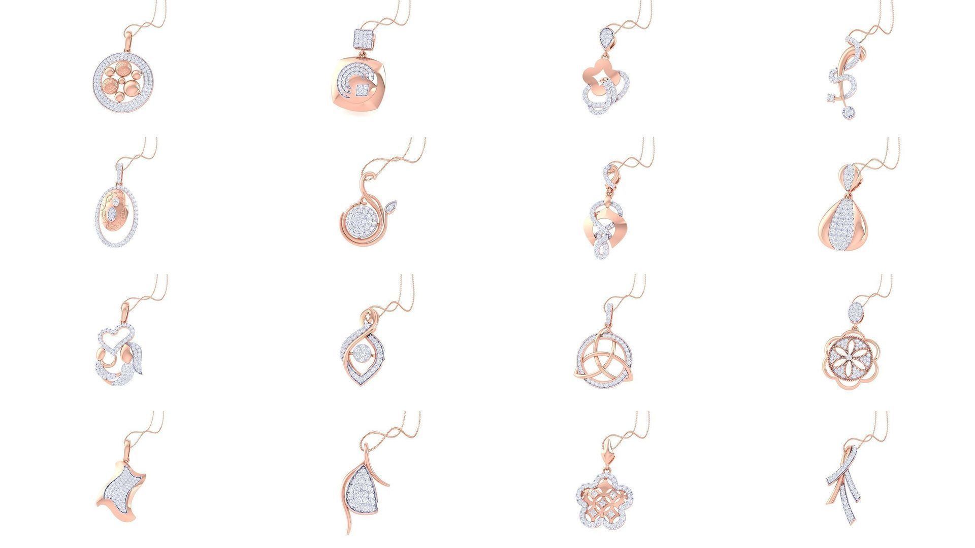 130 Diamond Pendant 3dm stl obj gltf glb 3mf 3D Model Collection_7