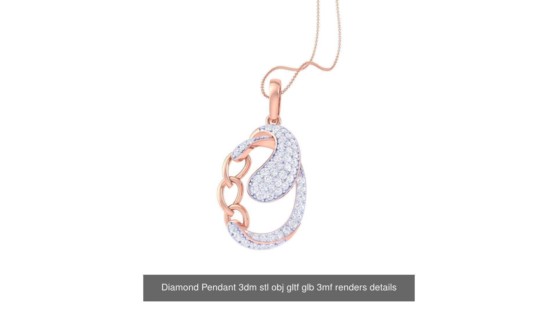 130 Diamond Pendant 3dm stl obj gltf glb 3mf 3D Model Collection_54