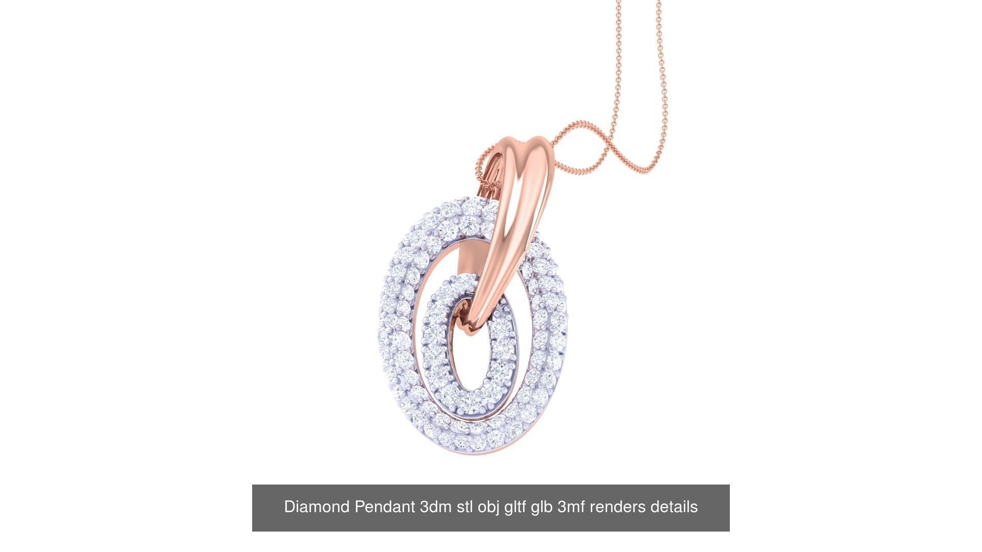 130 Diamond Pendant 3dm stl obj gltf glb 3mf 3D Model Collection_51