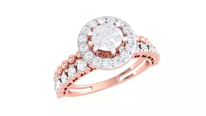 High Jewelry Diamond Cocktail Ring 3dm stl obj mtl glb 