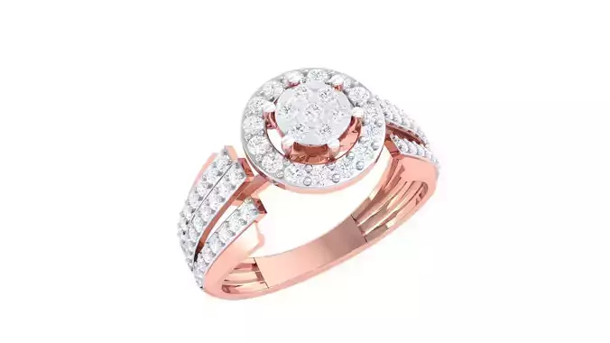 High Jewelry Diamond Cocktail Ring 3dm stl obj mtl glb  3D print model