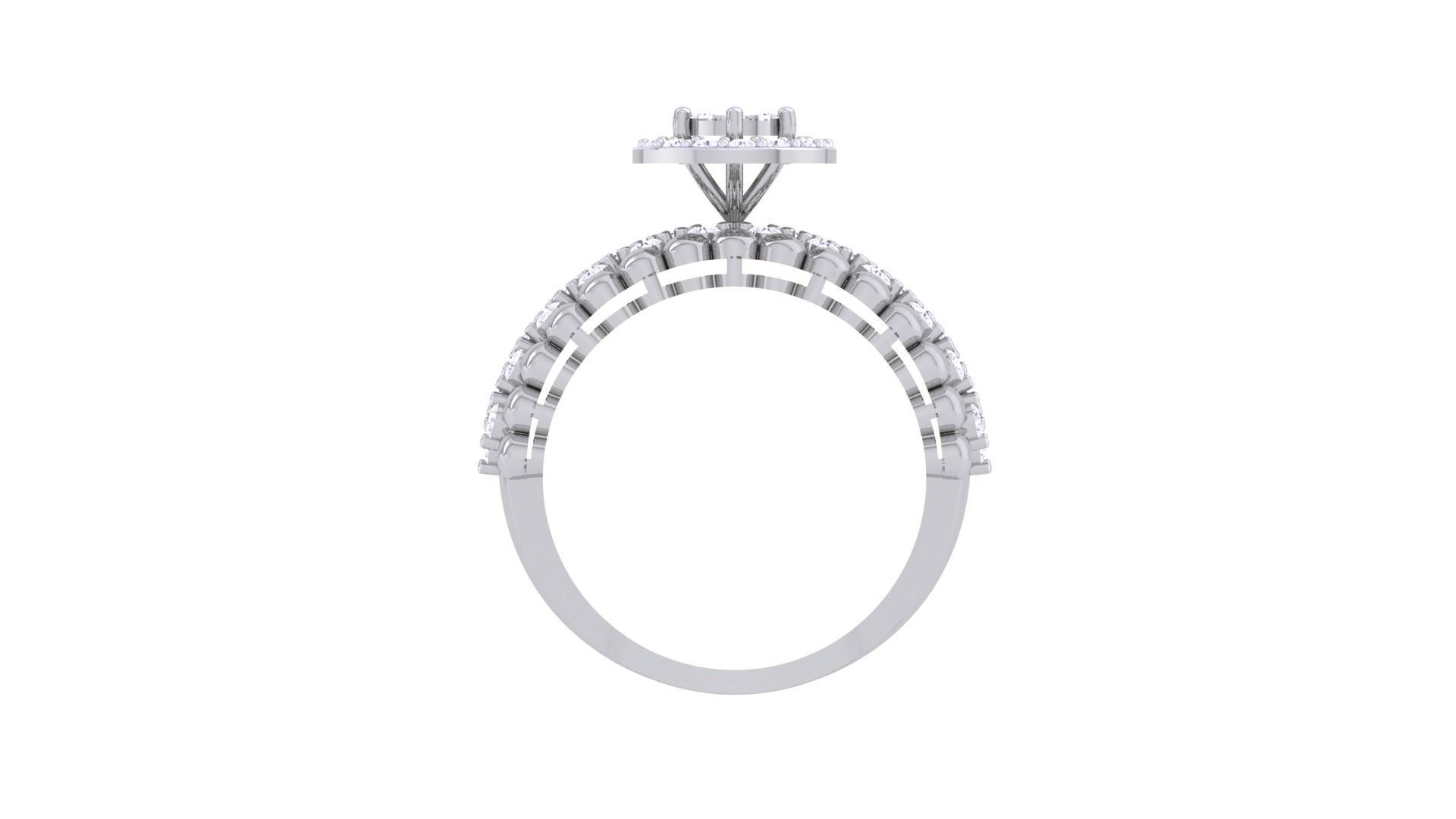 High Jewelry Diamond Cocktail Ring 3dm stl obj mtl glb  3D print model_13