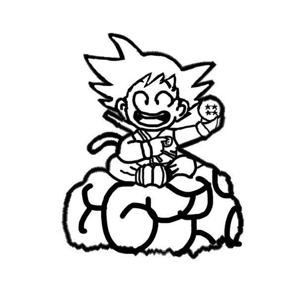 Kid Goku on Nimbus Cloud Cookie Cutter and Stamp 3D model_2