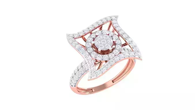 High Jewelry Diamond Cocktail Ring 3dm stl obj mtl glb 
