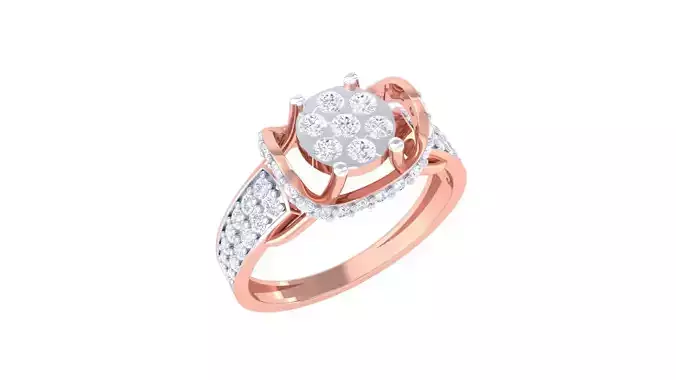 High Jewelry Diamond Cocktail Ring 3dm stl obj mtl glb 