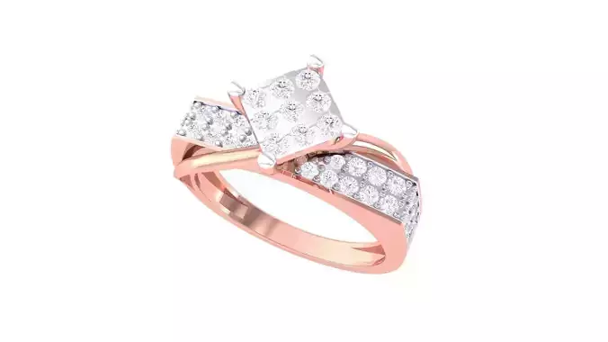 High Jewelry Diamond Cocktail Ring 3dm stl obj mtl glb 