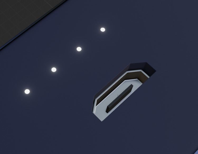 Xiaomi Powerbank 3D model DarkBlue White Low-poly 3D model_3