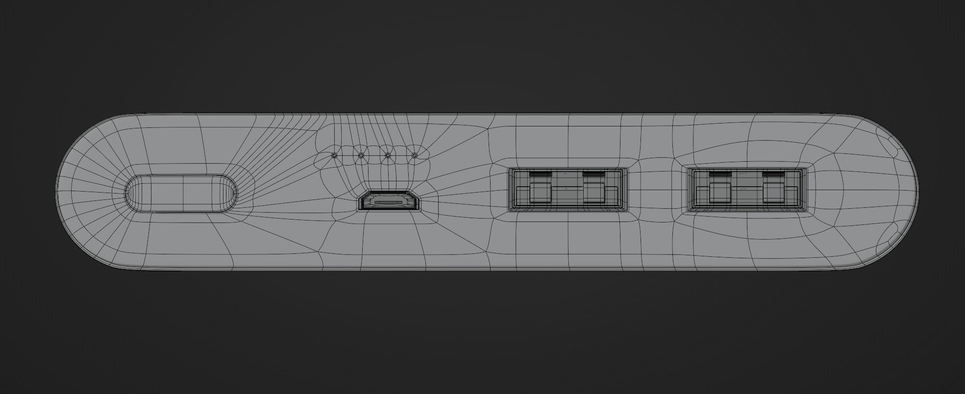 Xiaomi Powerbank 3D model DarkBlue White Low-poly 3D model_10