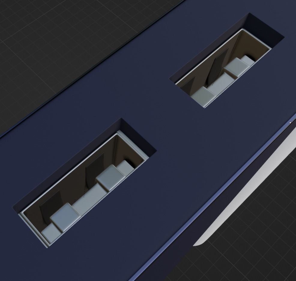 Xiaomi Powerbank 3D model DarkBlue White Low-poly 3D model_4