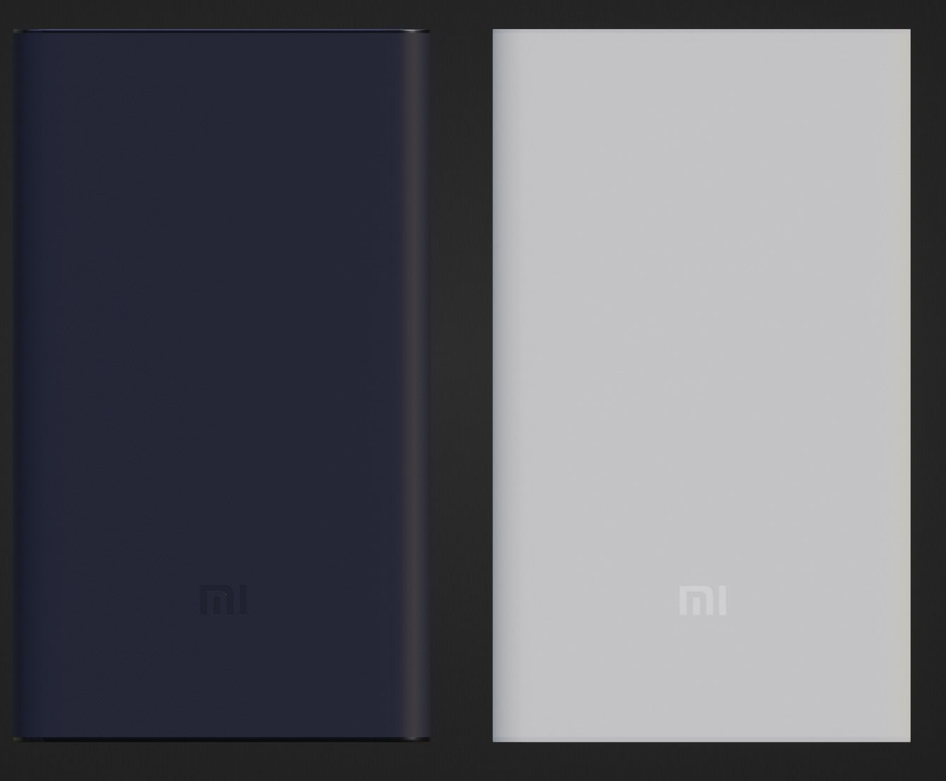 Xiaomi Powerbank 3D model DarkBlue White Low-poly 3D model_8