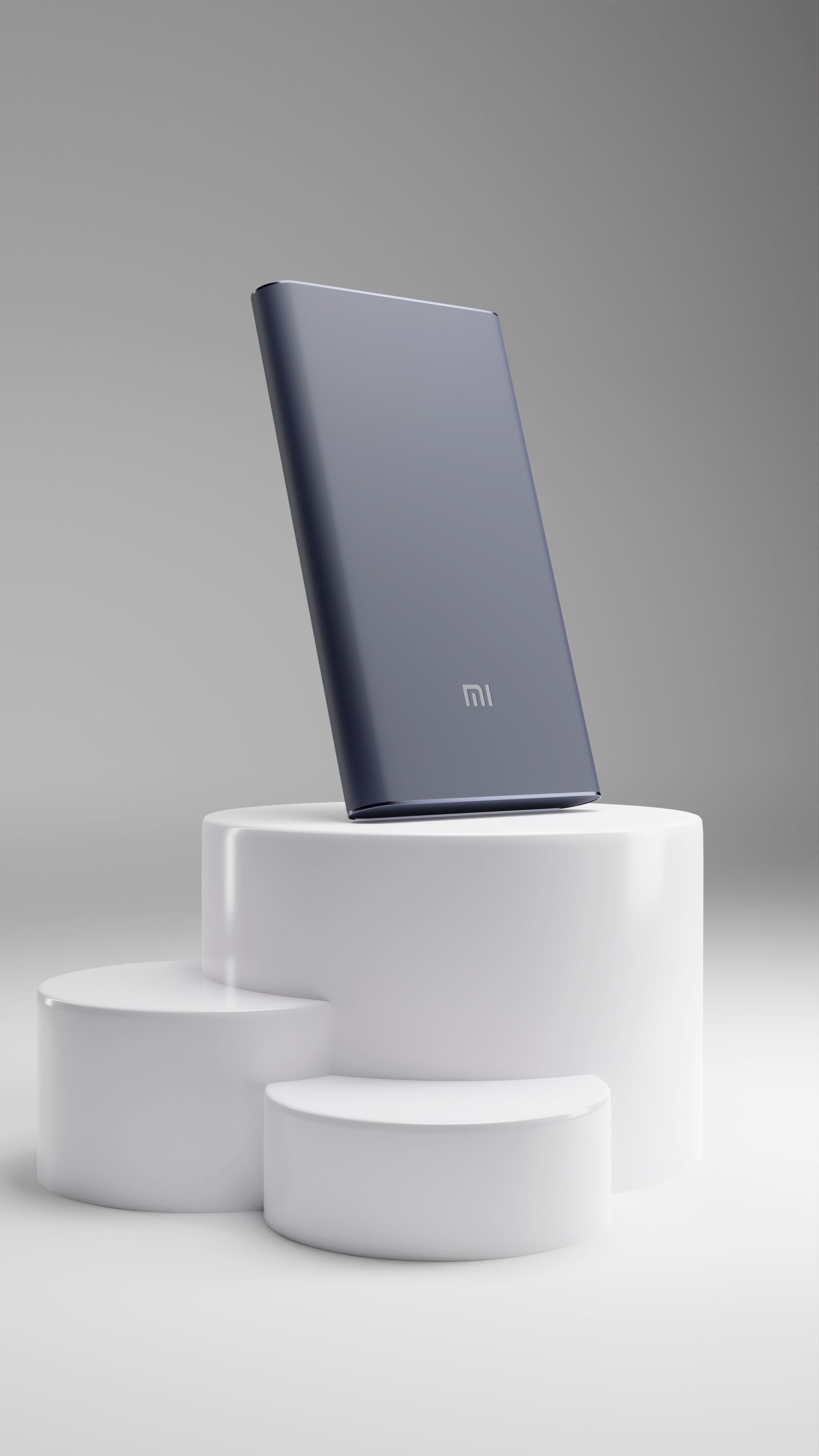 Xiaomi Powerbank 3D model DarkBlue White Low-poly 3D model_1