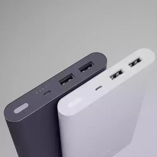 Xiaomi Powerbank 3D model DarkBlue White Low-poly 3D model
