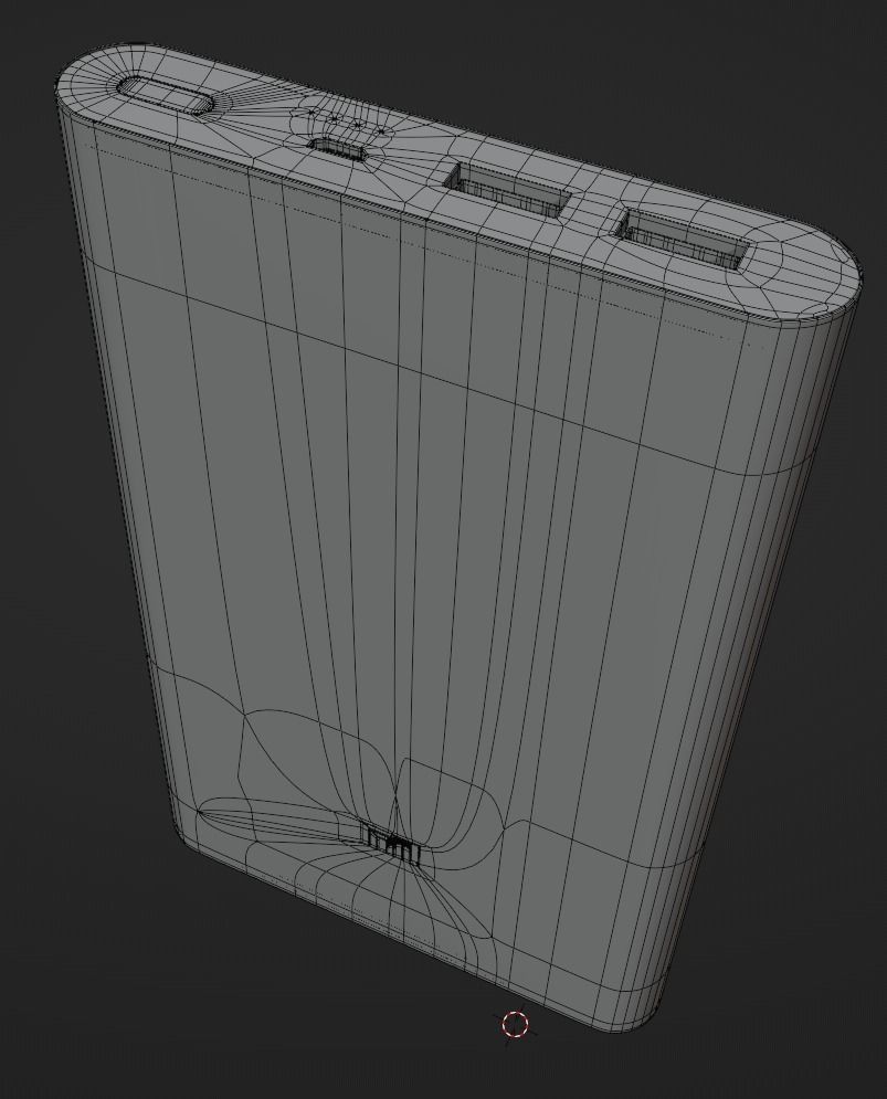 Xiaomi Powerbank 3D model DarkBlue White Low-poly 3D model_9