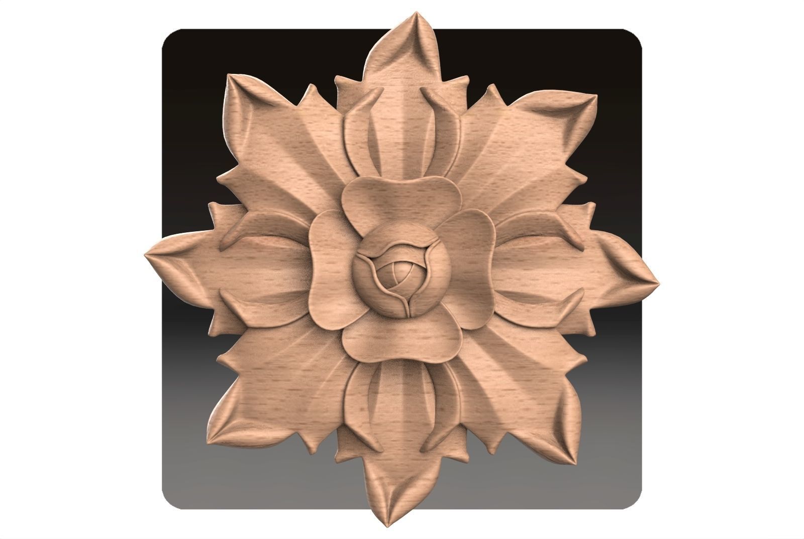 Carved round decor ornament pack for cnc 22 3D model_3