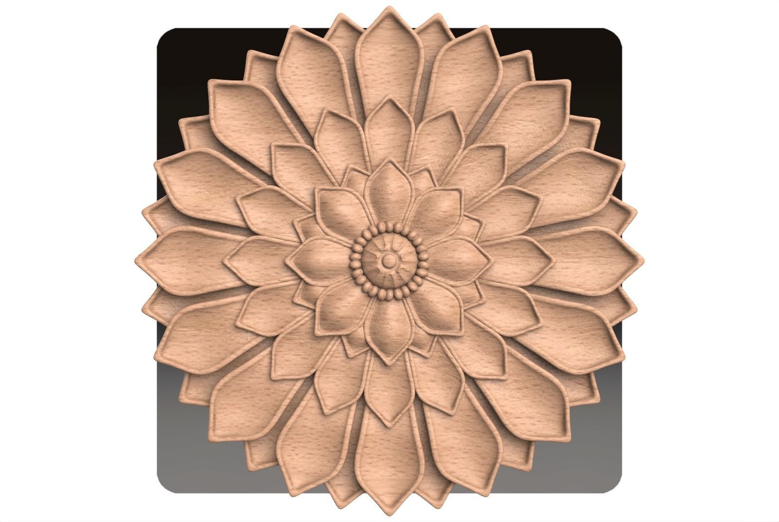 Carved round decor ornament pack for cnc 22 3D model_7