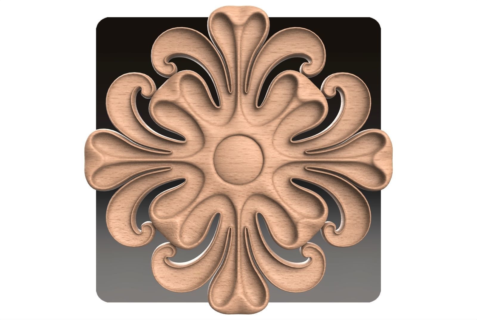 Carved round decor ornament pack for cnc 22 3D model_8