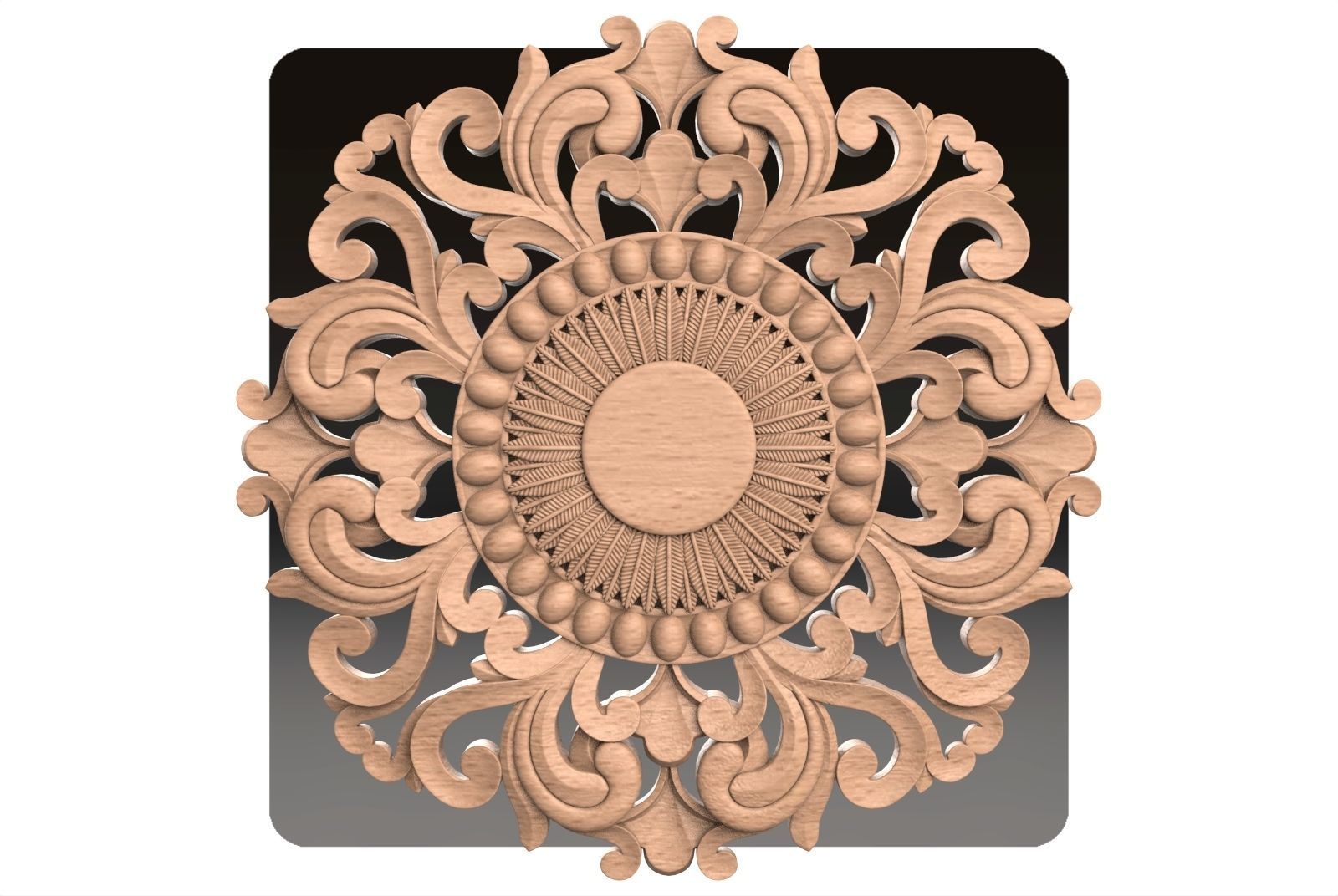 Carved round decor ornament pack for cnc 22 3D model_10