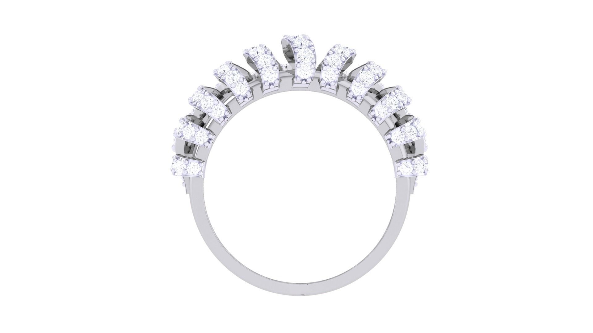 Crown High Jewelry Diamond Cocktail Ring 3dm stl obj mtl glb  3D print model_10