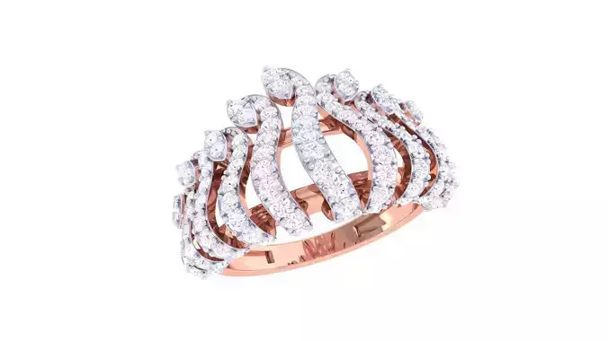 Crown High Jewelry Diamond Cocktail Ring 3dm stl obj mtl glb  3D print model