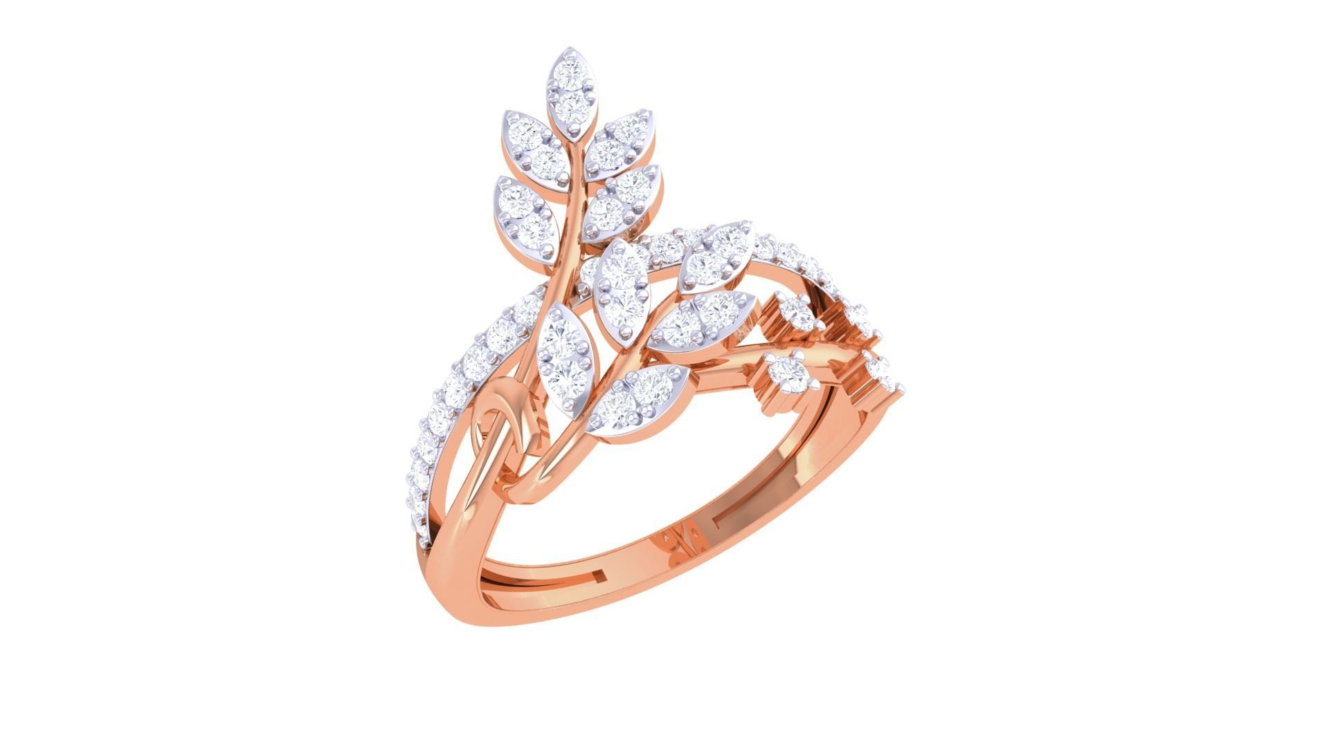 High Jewelry Diamond Cocktail Ring 3dm stl obj mtl glb  3D print model_6