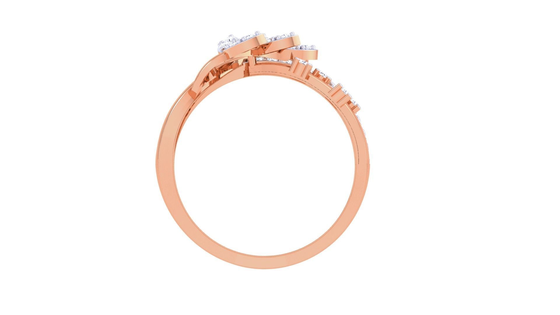 High Jewelry Diamond Cocktail Ring 3dm stl obj mtl glb  3D print model_10