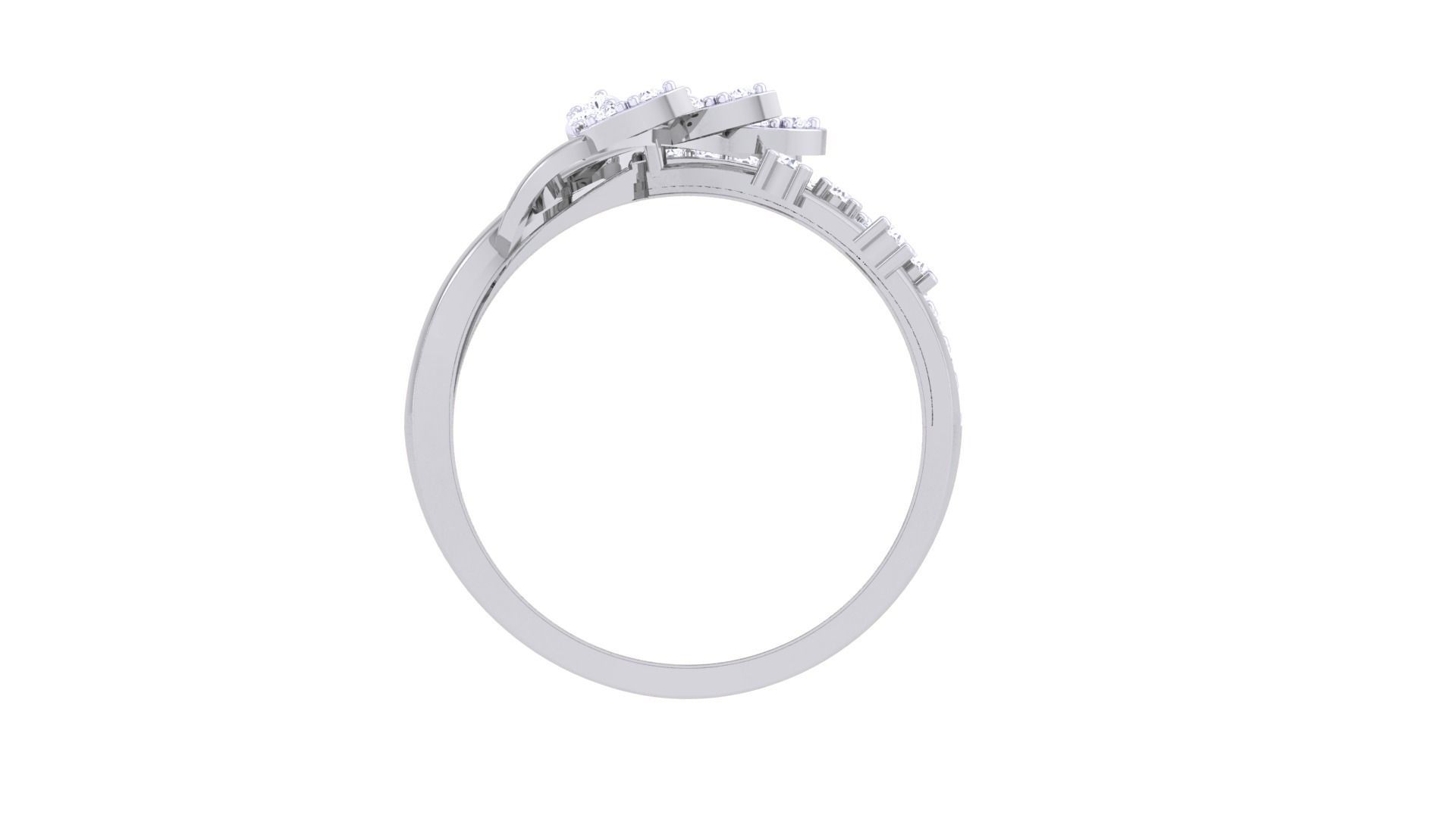 High Jewelry Diamond Cocktail Ring 3dm stl obj mtl glb  3D print model_11