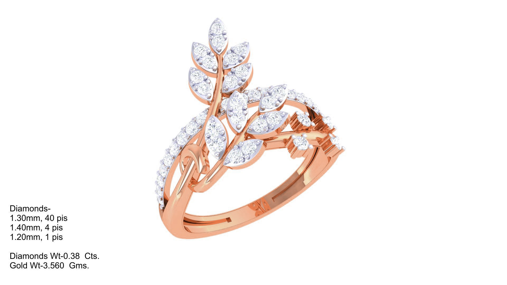 High Jewelry Diamond Cocktail Ring 3dm stl obj mtl glb  3D print model_3