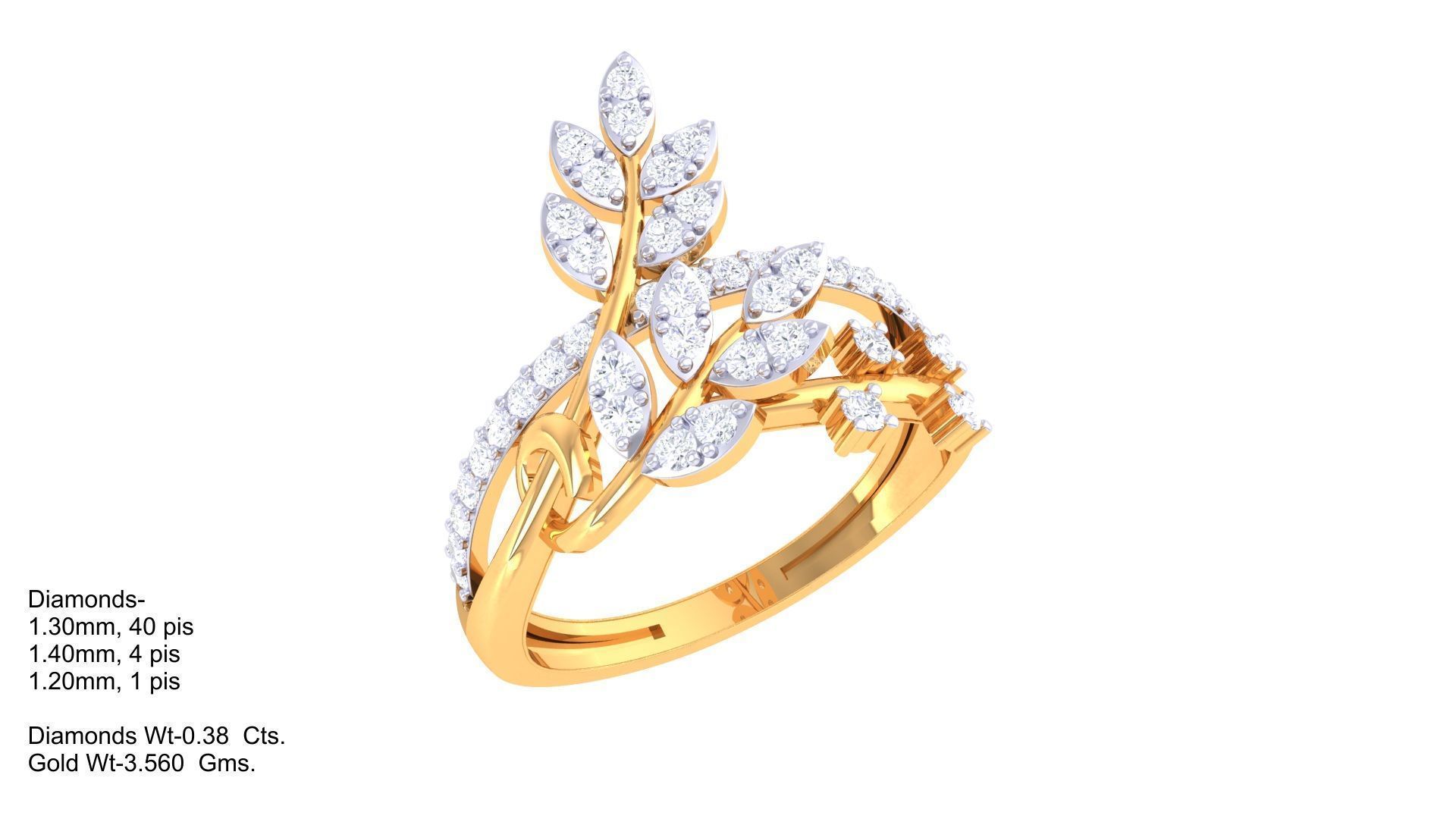 High Jewelry Diamond Cocktail Ring 3dm stl obj mtl glb  3D print model_5