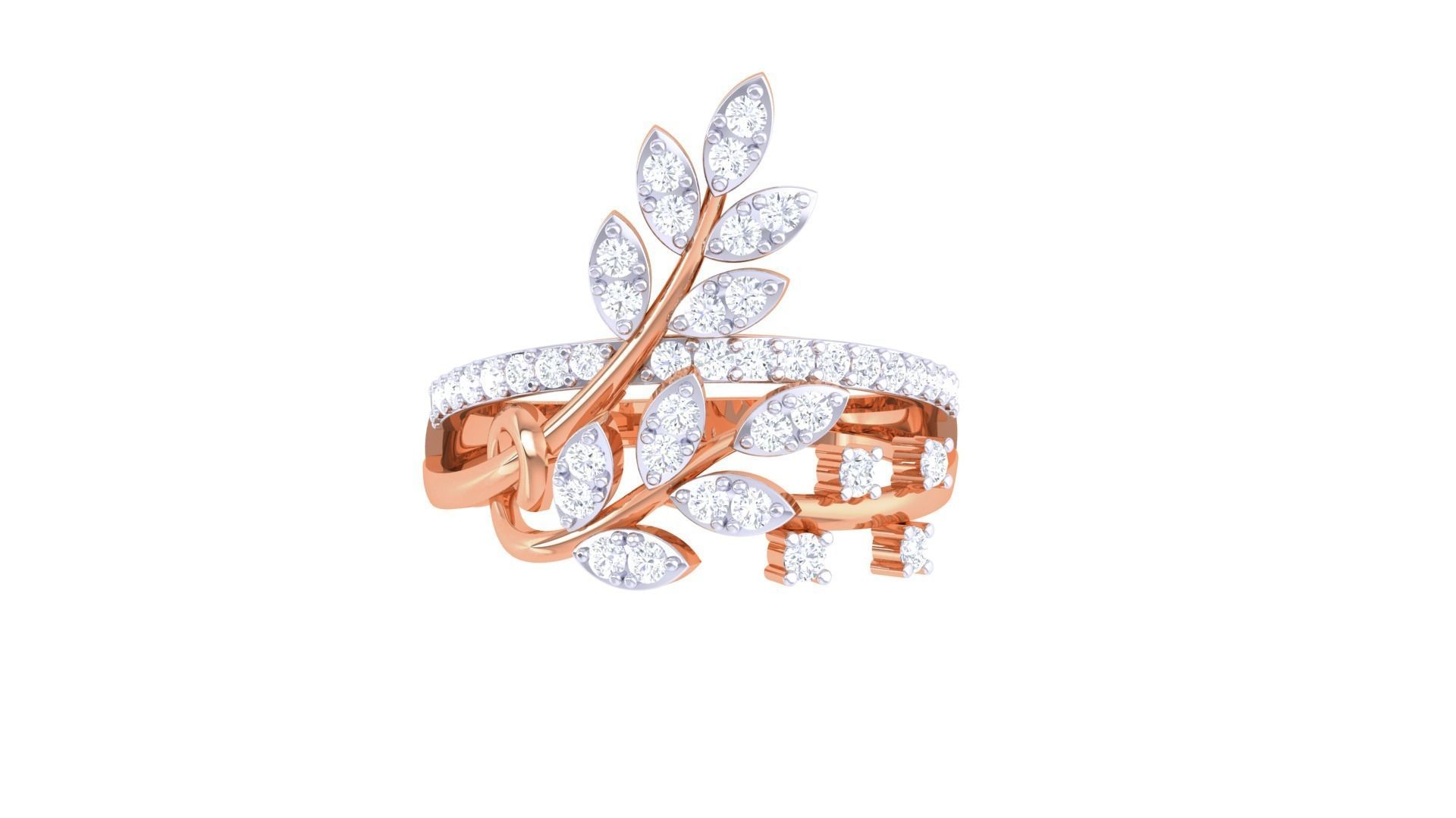 High Jewelry Diamond Cocktail Ring 3dm stl obj mtl glb  3D print model_7