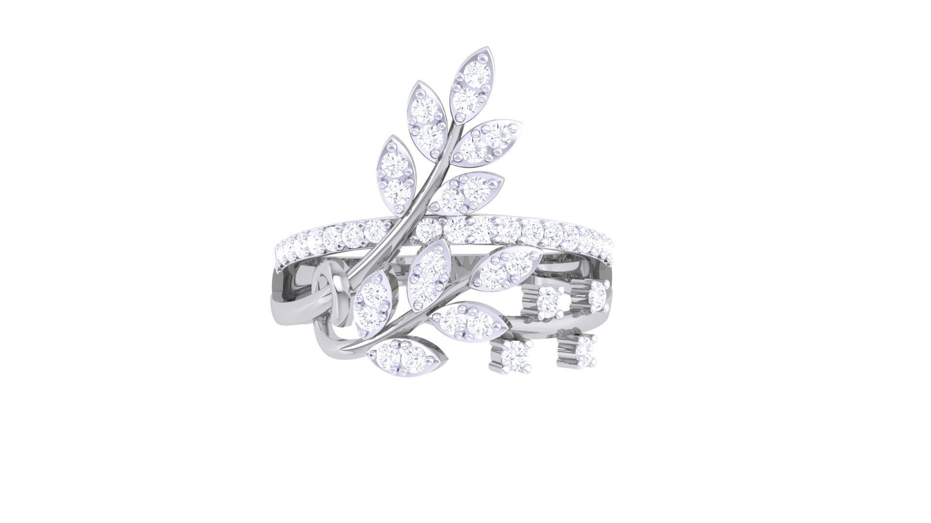 High Jewelry Diamond Cocktail Ring 3dm stl obj mtl glb  3D print model_9