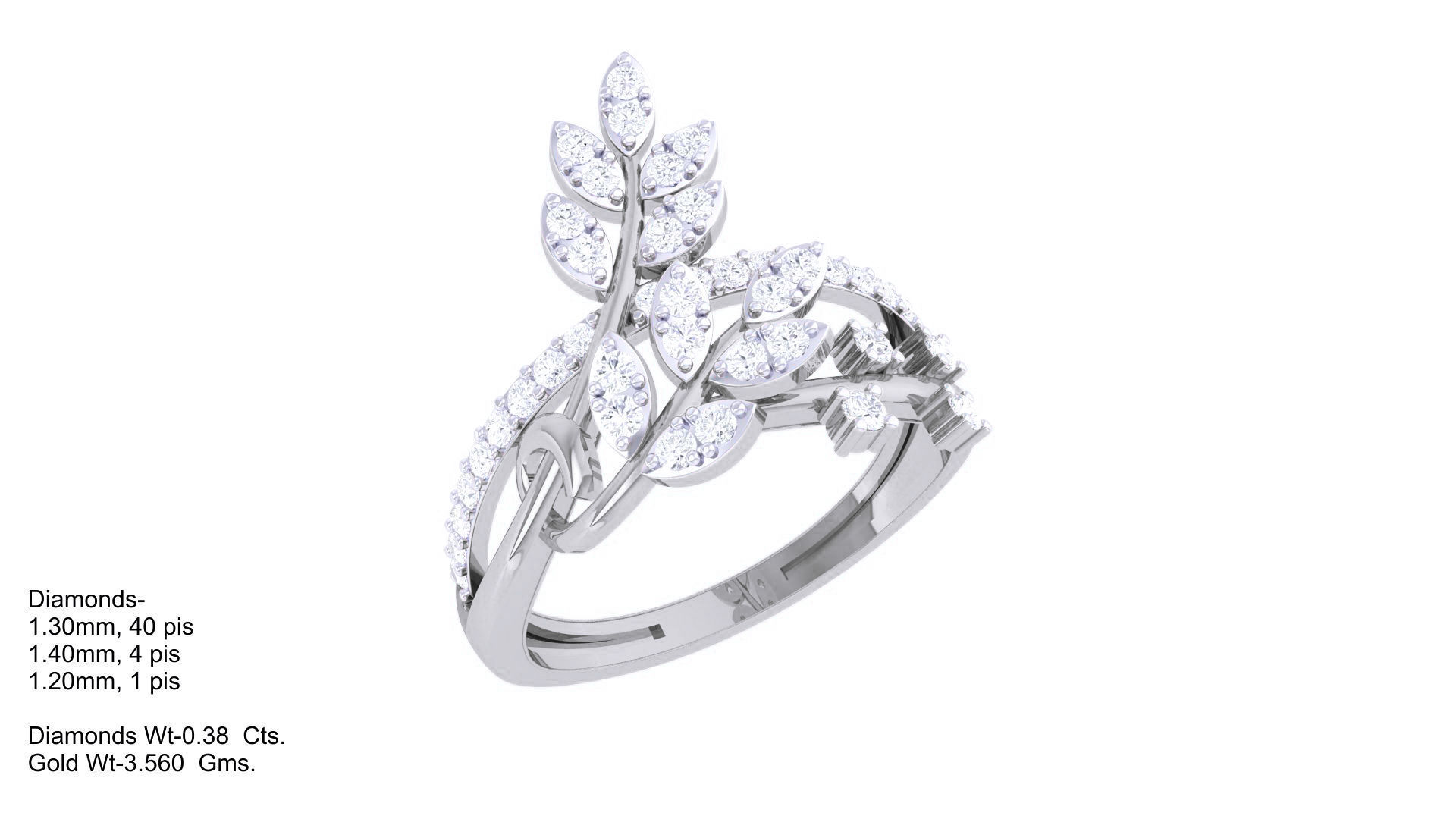 High Jewelry Diamond Cocktail Ring 3dm stl obj mtl glb  3D print model_4