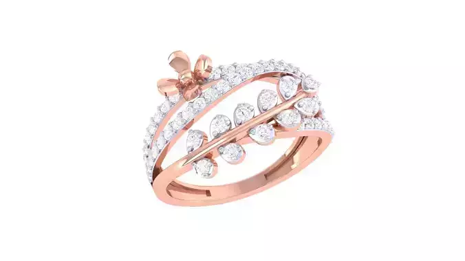 High Jewelry Diamond Cocktail Ring 3dm stl obj mtl glb 