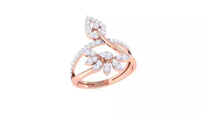 High Jewelry Diamond Cocktail Ring 3dm stl obj mtl glb 