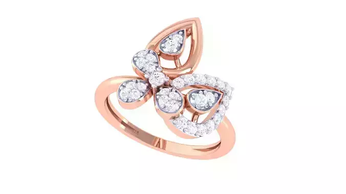 High Jewelry Diamond Cocktail Ring 3dm stl obj mtl glb 