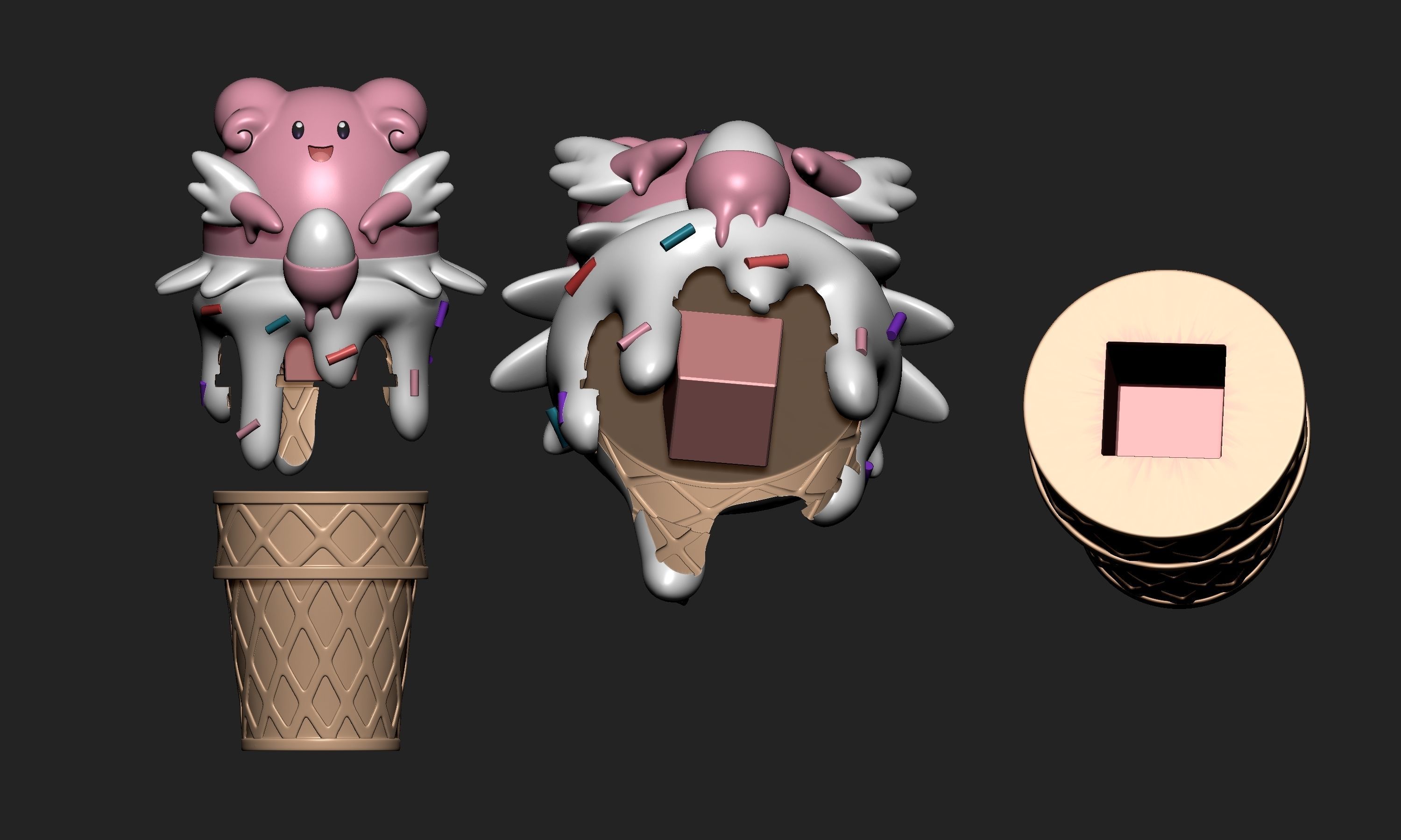 Pokemon - Ice Cream Blissey 3D print model_9