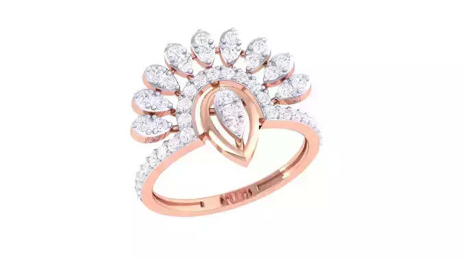 High Jewelry Diamond Cocktail Ring 3dm stl obj mtl glb 