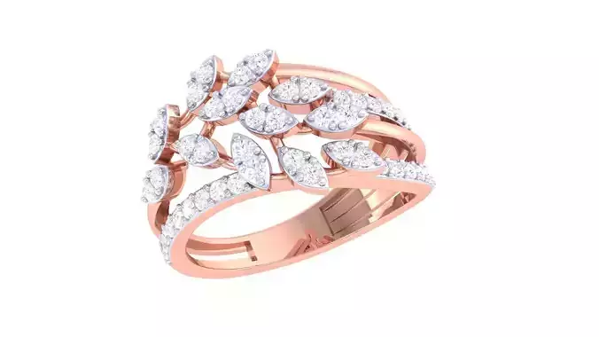High Jewelry Diamond Cocktail Ring 3dm stl obj mtl glb  3D print model