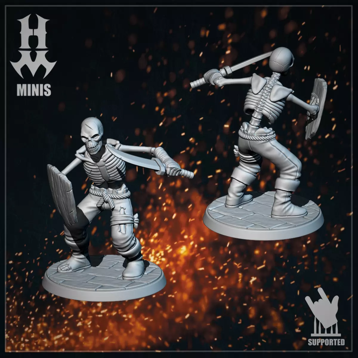 WARRIOR SKELETON 3D print model_0