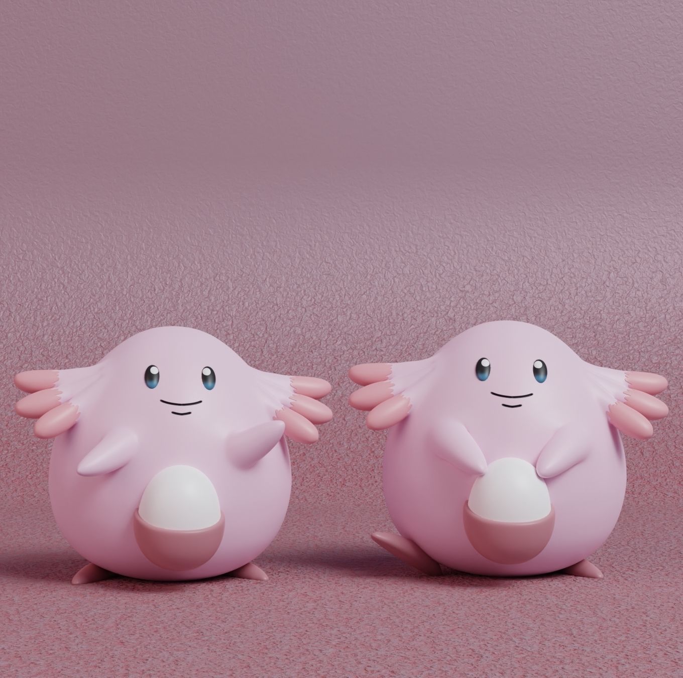 Pokemon - Happiny Chansey and Blissey with 2 poses 3D print model_6