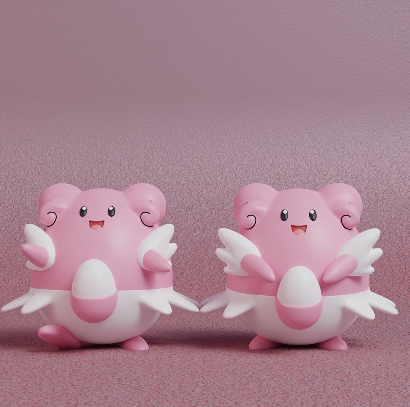 Pokemon - Happiny Chansey and Blissey with 2 poses 3D print model_11