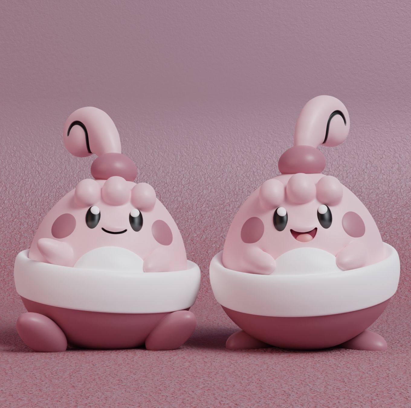 Pokemon - Happiny Chansey and Blissey with 2 poses 3D print model_1