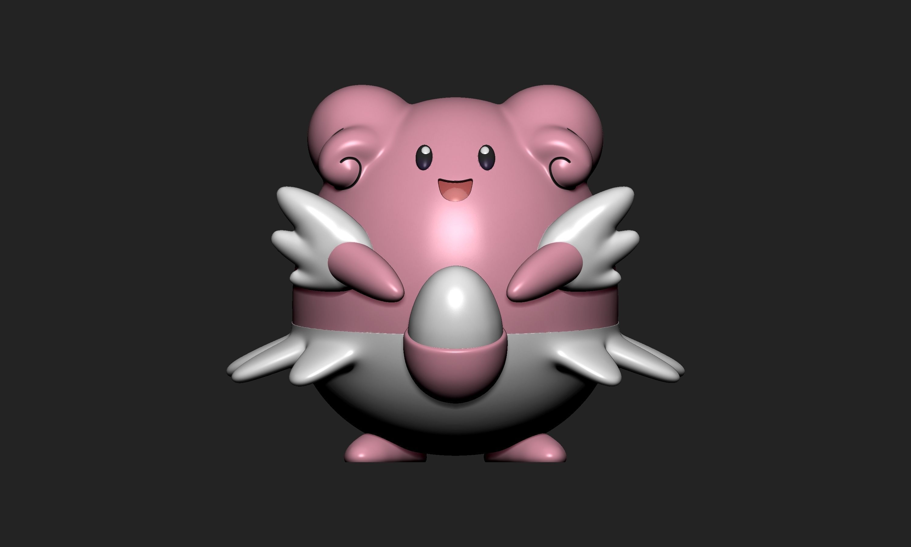 Pokemon - Happiny Chansey and Blissey with 2 poses 3D print model_13