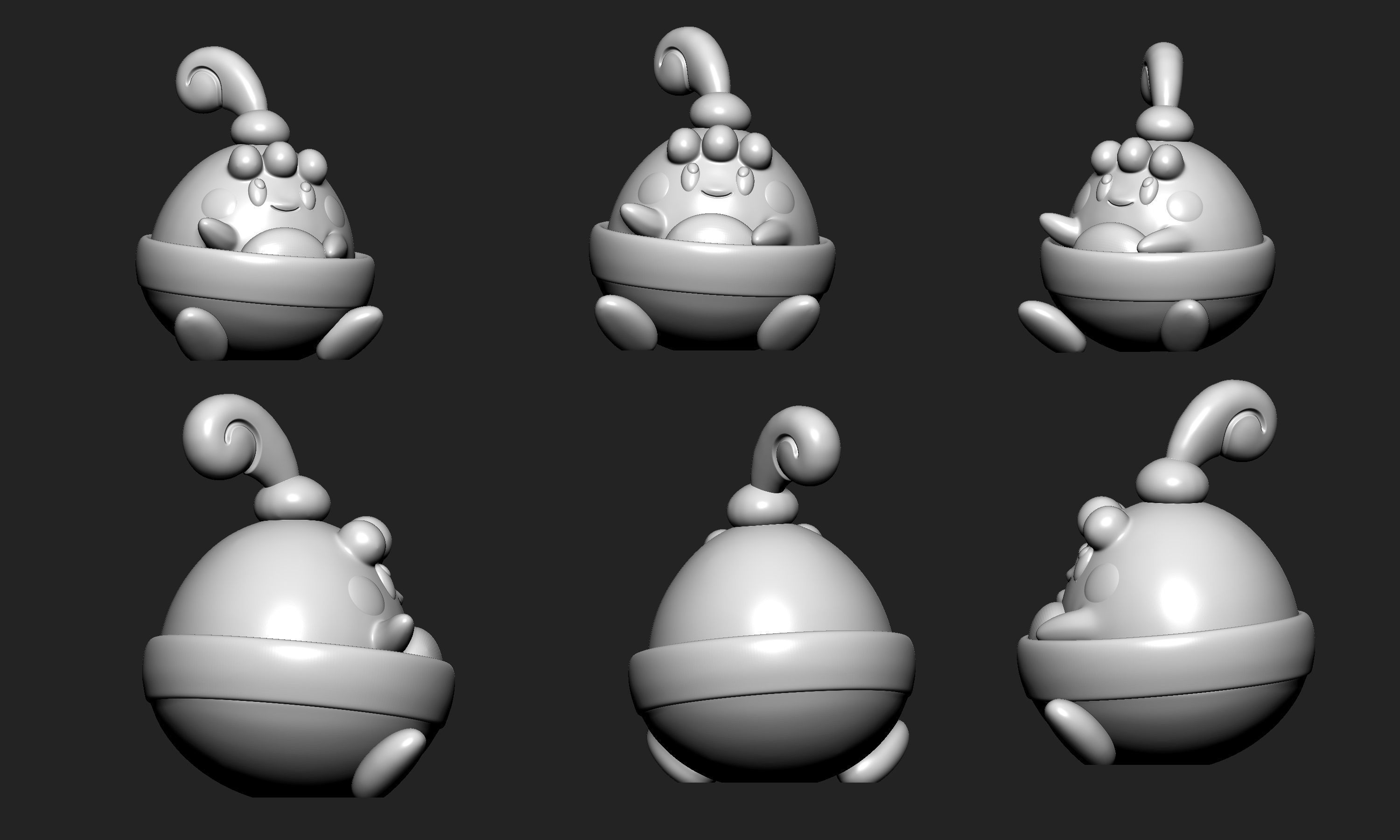 Pokemon - Happiny Chansey and Blissey with 2 poses 3D print model_3