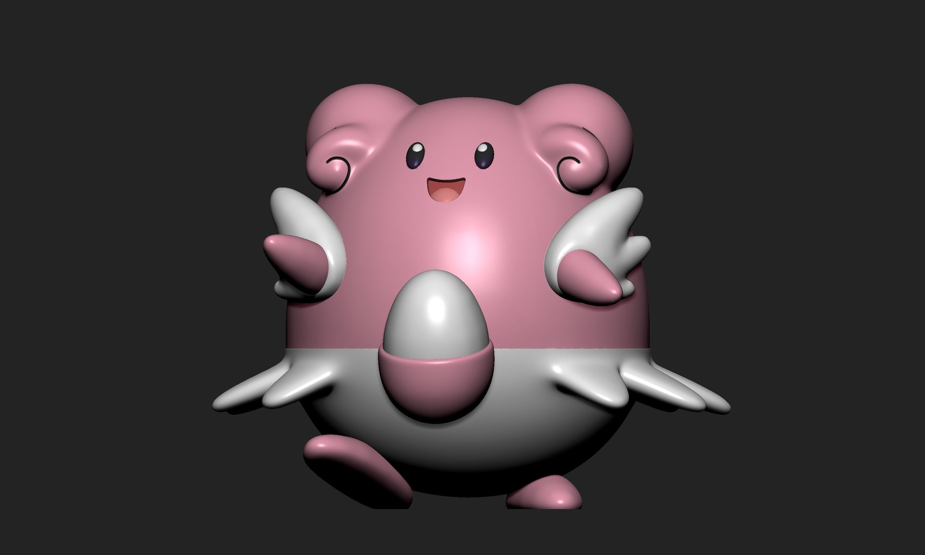 Pokemon - Happiny Chansey and Blissey with 2 poses 3D print model_12
