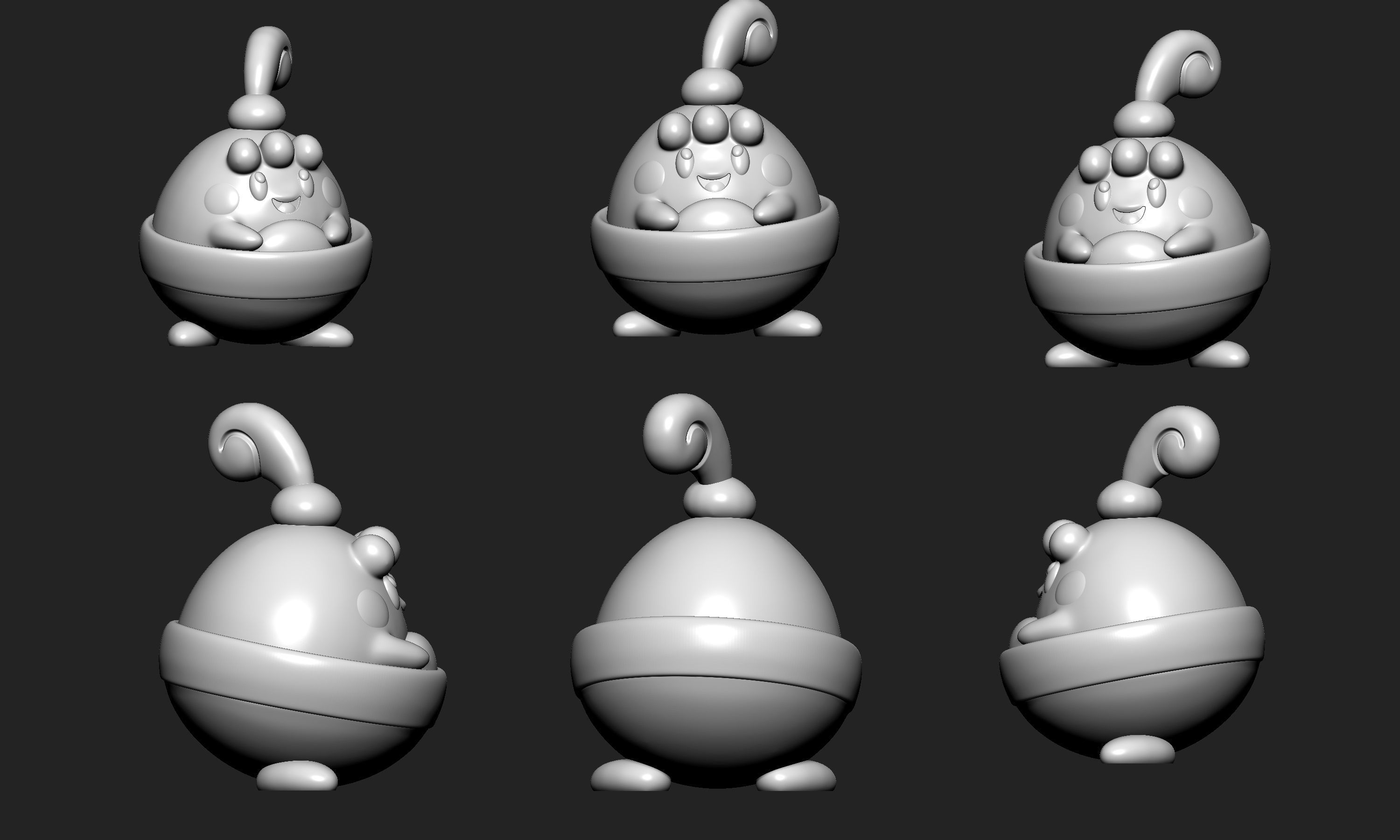 Pokemon - Happiny Chansey and Blissey with 2 poses 3D print model_5