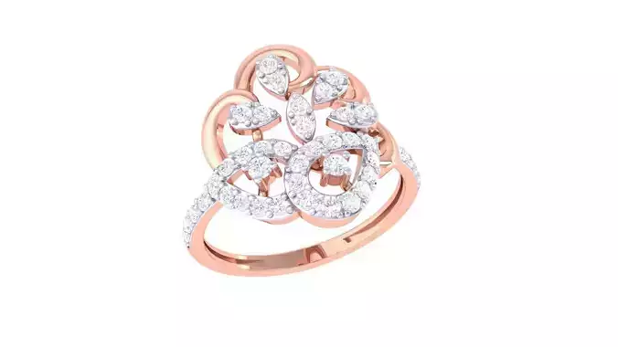 High Jewelry Diamond Cocktail Ring 3dm stl obj mtl glb 