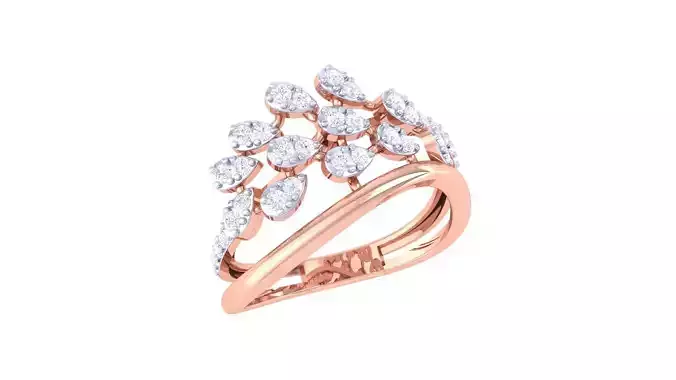 High Jewelry Diamond Cocktail Ring 3dm stl obj mtl glb 