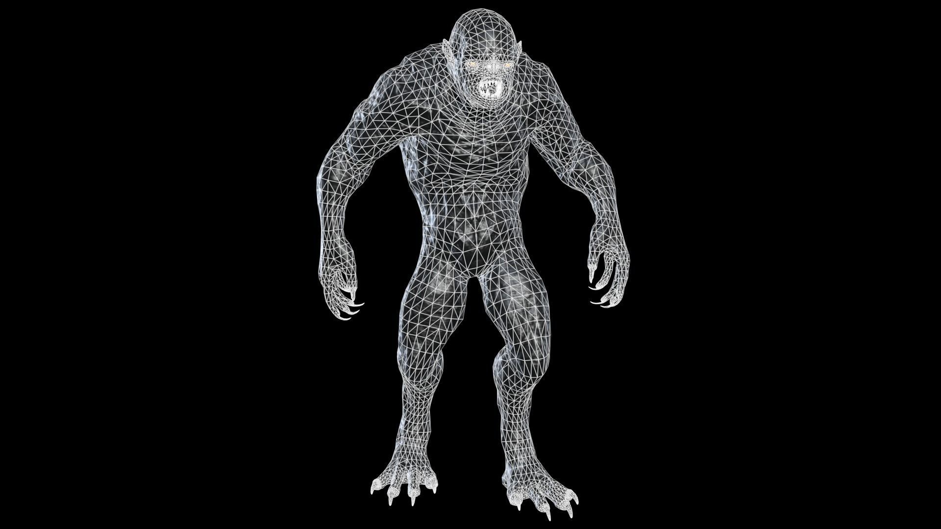 Hump Monster Low-poly 3D model_6